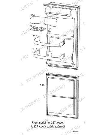 Взрыв-схема холодильника Zanussi ZK21/10B - Схема узла Door 003